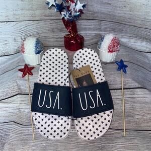 👠 USA RAE DUNN Star Pattern Slide Sandals